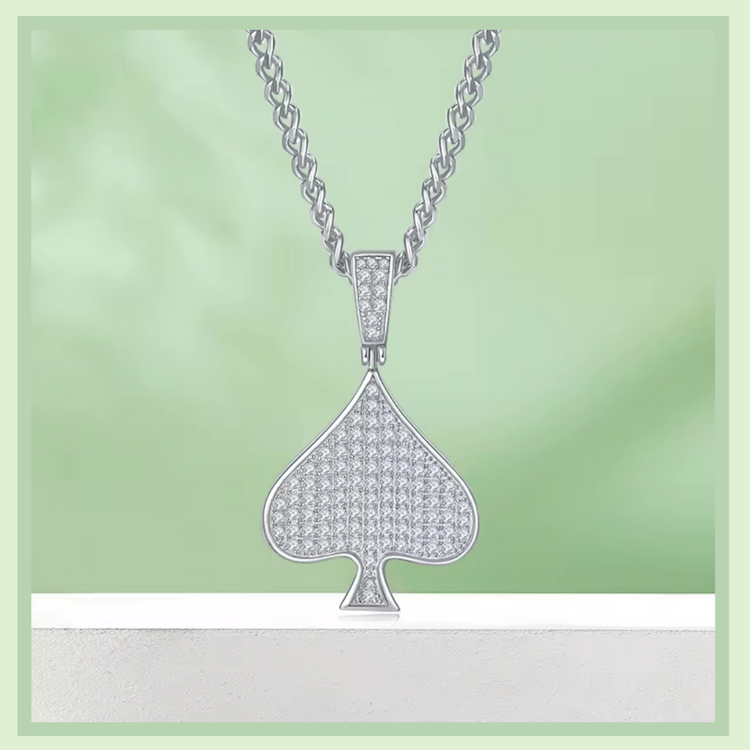 Ace of Bling Pendant in 925 Silver with 0.78ct Moissanite